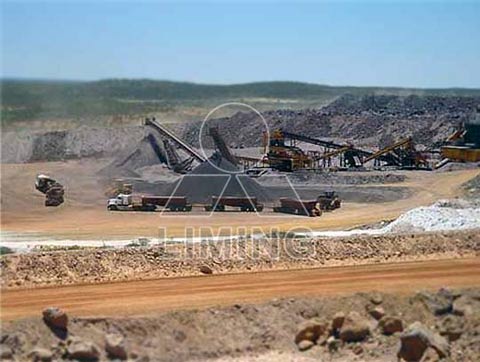 Alimentador vibratorio en la planta de aderezo de minerales de cobre